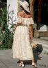 White Boho Off Shoulder Maxi Dress Tonna